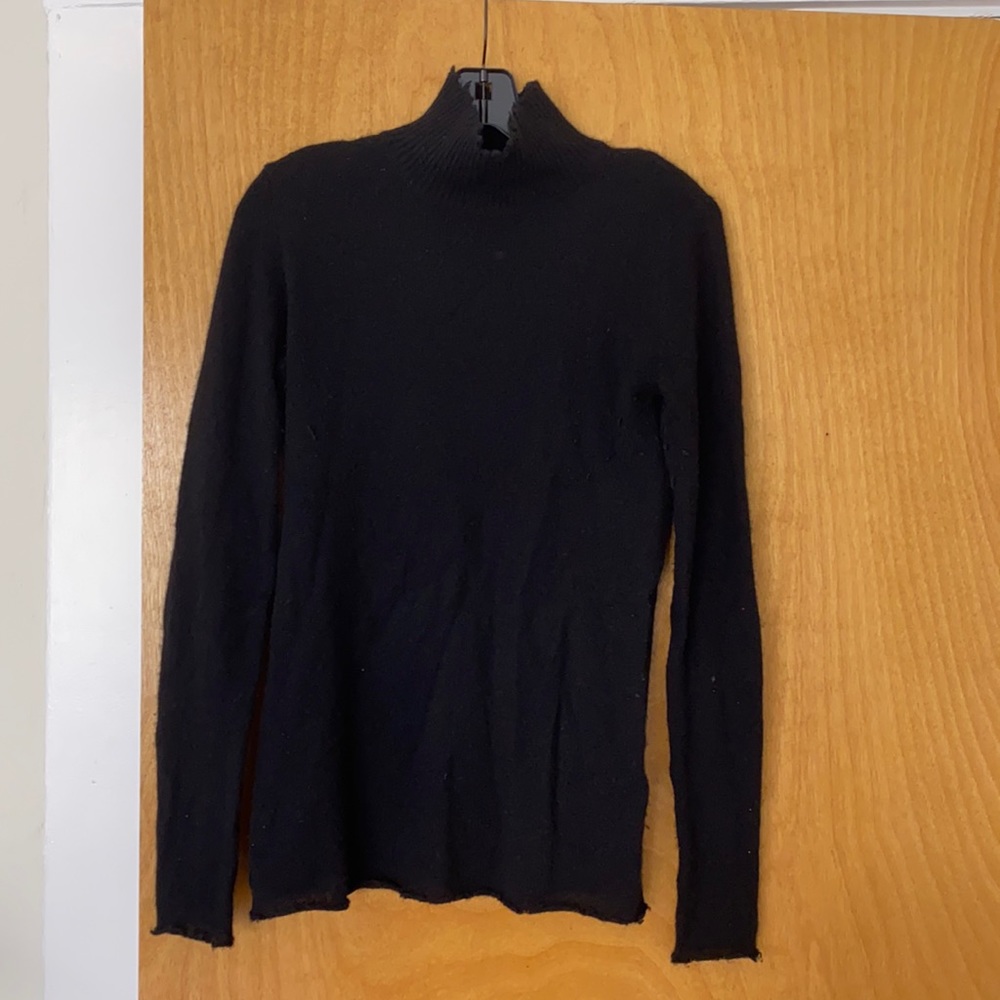 R13 Distressed Edge Cashmere Turtleneck Sweater